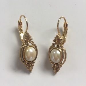 Faux Gold & Pearl Earrings